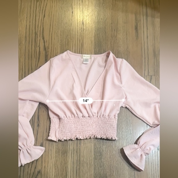 Altar's State Cropped Long Sleeve Top-Size Medium-Pink - Picture 5 of 6